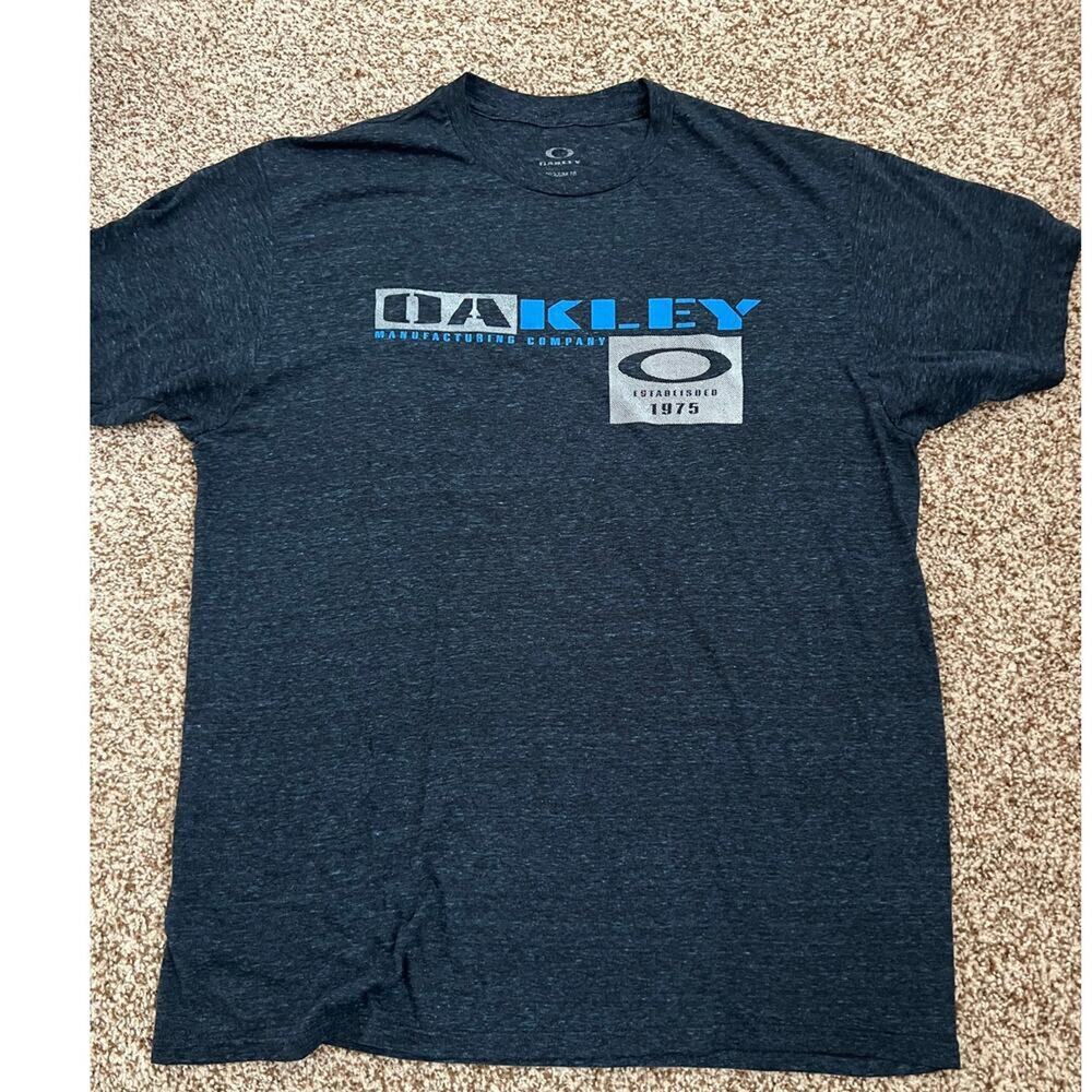 Oakley Regular Fit Blue Short Sleeve, Crewneck T-Shirt, Men's size XL